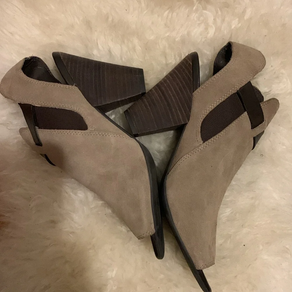 Franco Sarto Open-Toe Suede Booties - Picture 2 of 5